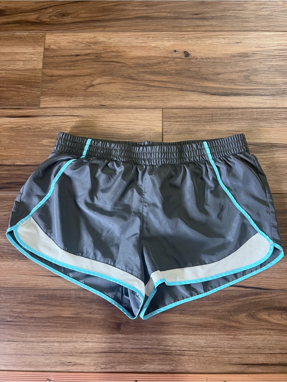 SO Gray Athletic Shorts with Teal Trim